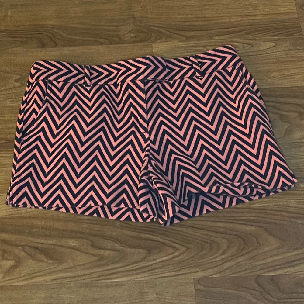 LOFT Pink and Blue Chevron Shorts